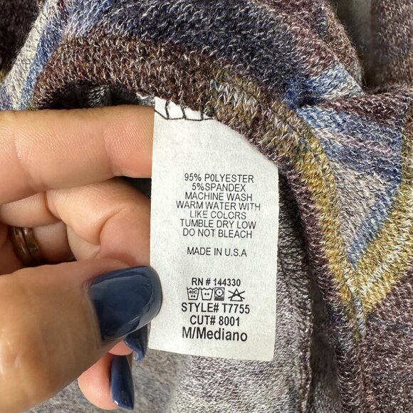 2/$24 First Love Plaid Pleated Cut-out Oversized Sweater M #A0241 TRB2 - Picture 6 of 7